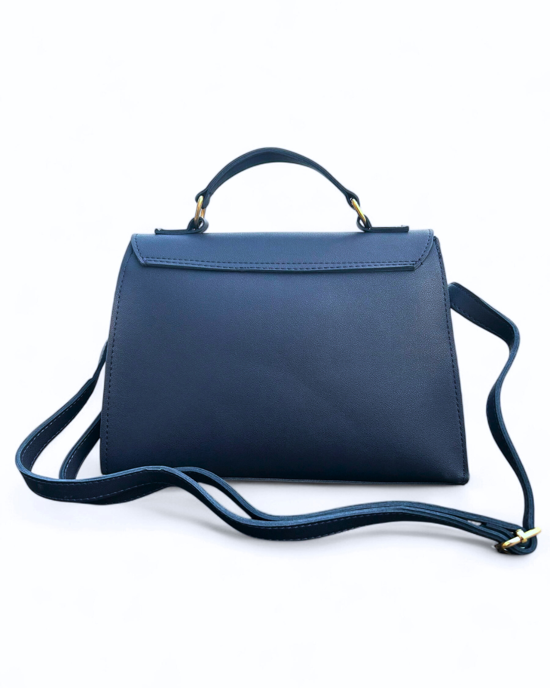 Elegant Lock Crossbody Bag – Blue