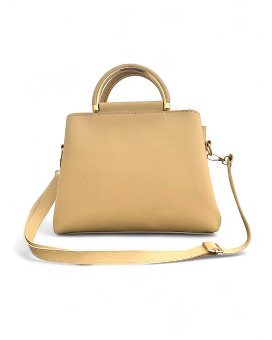 Triple Compartment Chic Bag – Beige