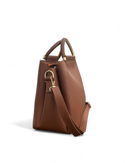 Triple Compartment Chic Bag – Brown