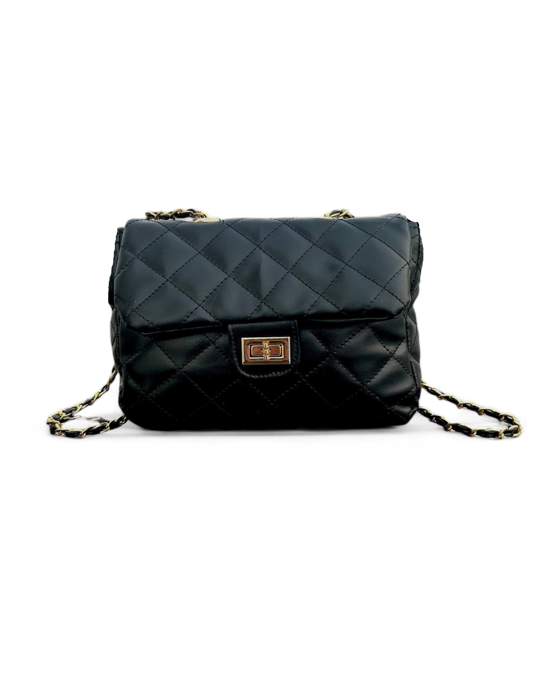 QUILTED ELEGANCE CROSSBODY BAG-BLACK