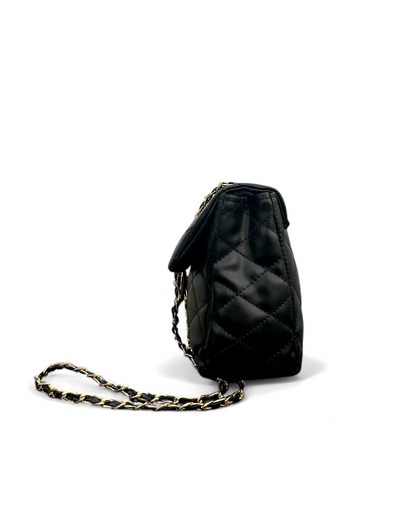 QUILTED ELEGANCE CROSSBODY BAG-BLACK